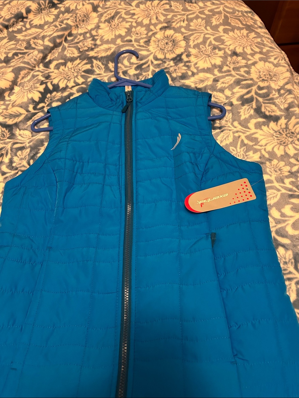 exertek Bright Blue Quilted Sleeveless Puffer Vest